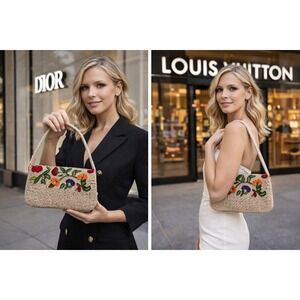 Studio 12 Beaded Floral Shoulder Bag Handmade India Elegant Vintage Style